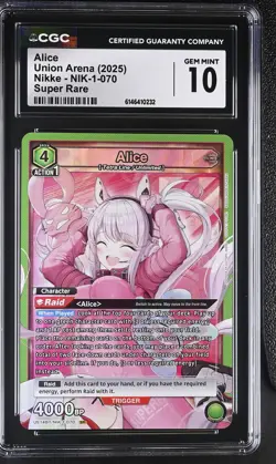 Union Arena GRADED Alice 070 Nikke SR 10 CGC ENGLISH - Image 1