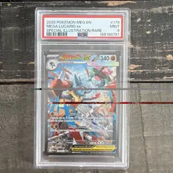 PSA 9 2025 Pokemon MEG EN Mega Lucario ex 179/132 Me01 SIR Holo - Image 1