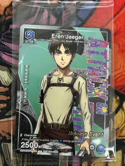 Union Arena TCG - Eren Jaeger (Release Event Participation) Promo Card SEALED - Image 1
