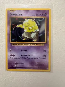Drowzee Base Set Pokemon Card 49/102 LP Mint/NM Vintage RARE NON HOLO COMMON - Image 1