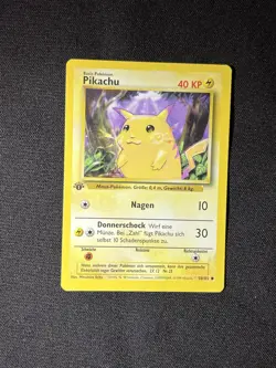 Pokemon TCG Pikachu Card First Edition Base Set 1999 63/102 German LP - Image 2