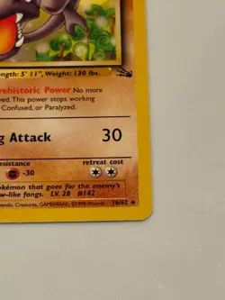 1999 1st Edition Aerodactyl Fossil Pokemon Card WOTC 16/62 - Image 5