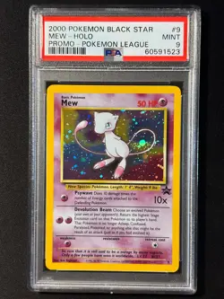 PSA 9 MINT Mew 2000 WOTC Black Star Promo 9 Holo League Pokemon Card - Image 1