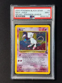 PSA 9 MINT Mew 2000 WOTC Black Star Promo 9 Holo League Pokemon Card - Image 1