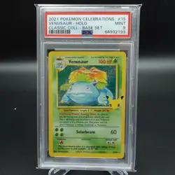 PSA 9 MINT POKEMON VENUSAUR HOLO RARE CELEBRATIONS 2021 #15 CARD - Image 1