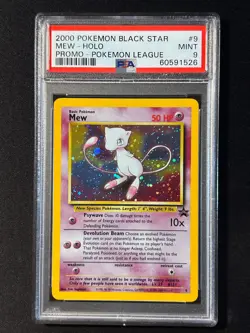 PSA 9 MINT Mew 2000 WOTC Black Star Promo 9 Holo League Pokemon Card - Image 1