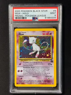 PSA 9 MINT Mew 2000 WOTC Black Star Promo 9 Holo League Pokemon Card - Image 1
