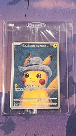 Pokemon x Van Gogh: Pikachu with Grey Felt Hat - 085 Promo Card - Sealed - Image 1