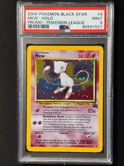 PSA 9 MINT Mew 2000 WOTC Black Star Promo 9 Holo League Pokemon Card - Image 1