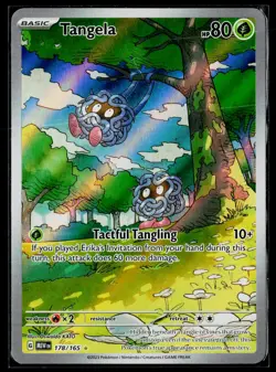 Pokemon TCG Scarlet & Violet 151 Tangela 178/165 Illustration Rare IR NM SV Holo - Image 1