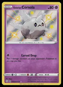 GALARIAN CORSOLA SV049/SV122 SHINY RARE SHINING FATES SHINY VAULT POKEMON LP - Image 1