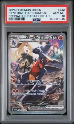 Pokemon Cynthia's Garchomp ex 232/182 PSA 10 -Destined Rivals SIR #232 Gem Mint - Image 1