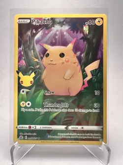 Pokemon Pikachu TCG 2021 Holo Full Art MP-LP Celebrations Card 005/025 - Image 1