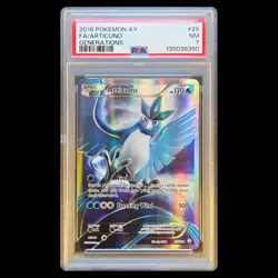 2016 POKEMON XY GENERATIONS ARTICUNO FULL ART 25/83 PSA 7 NM HOLO - Image 1