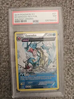 2015 Pokemon XY Gyarados Ancient Origins FA Rare Rev Holo 21/98 PSA 7 - Image 1