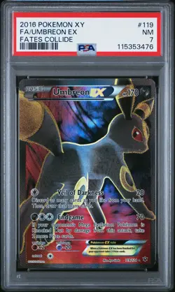 2016 POKEMON XY FATES COLLIDE UMBREON EX #119 PSA 7 NM #115353476 - Image 1