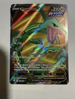 Pokemon Rayquaza V (Full Art) Holo Ultra Rare SWSH07: Evolving Skies 193/203 NM - Image 3