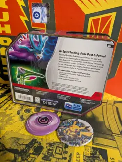 Pokemon Trading Card Game Paradox Clash Iron Leaves ex tin Sealed - Image 2