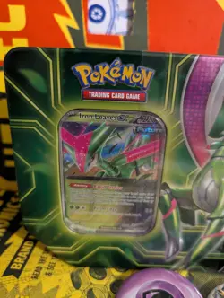 Pokemon Trading Card Game Paradox Clash Iron Leaves ex tin Sealed - Image 3