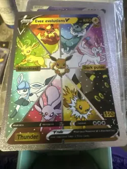 Eevee V Pokemon Silver 🕺 Foil Fan Art Card - NM - Image 1