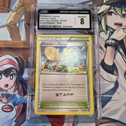 2016 Pokemon Champions Festival English Black Star Promo XY176 STAFF CGC 8 NM-M - Image 1