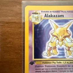 Pokemon TCG 1st Edition Base FRENCH Holo Alakazam- 1/102 - MP - Image 2