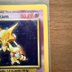Pokemon TCG 1st Edition Base FRENCH Holo Alakazam- 1/102 - MP - Image 3