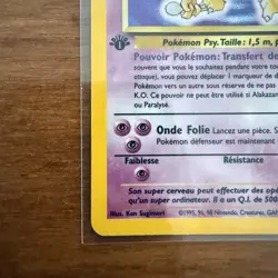 Pokemon TCG 1st Edition Base FRENCH Holo Alakazam- 1/102 - MP - Image 5