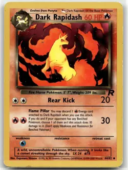 Dark Rapidash 44/82 Uncommon Team Rocket Pokemon Unlimited HP - Image 1