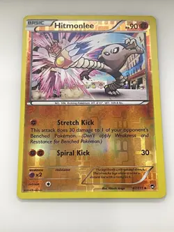 Hitmonlee 47/111 Uncommon Furious Fists Pokemon Reverse Holo Lightly Played - Image 1