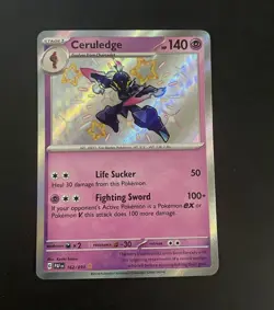 Pokemon TCG Ceruledge 162/091 SV: Paldean Fates Reverse Holo Shiny Rare - Image 1