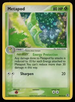 Metapod 39/112 Reverse Holo Uncommon FireRed & LeafGreen Pokemon English MP - Image 1