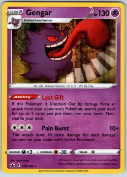 Pokemon TCG Gengar 057/198 Chilling Reign Holo Rare NM English - Image 1