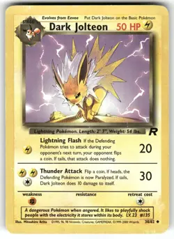Dark Jolteon 38/82 Uncommon Team Rocket Pokemon Unlimited MP - Image 1