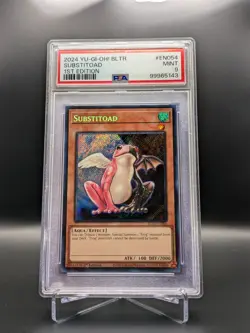 Yu-Gi-Oh! BLTR-EN054 Substitoad, 1st Ed. (Secret Rare) Graded PSA 9 Mint - Image 1