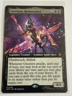 MTG Gwenom, Remorseless 0256 Regular (Extended Art) Marvel's Spider-Man NM SPM - Image 1