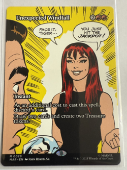 MTG Unexpected Windfall 0029 Regular (Borderless) Marvel's Spider-man NM MAR - Image 1