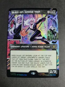 Black Cat, Cunning Thief (Borderless Foil) Rare MTG Spider-Man - Image 1