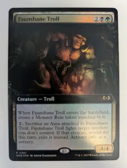 Faunsbane Troll (Extended Art) Wilds of Eldraine Foil - MTG RARE - Image 1