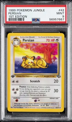 1999 POKEMON JUNGLE 1ST ED #42 PERSIAN PSA 9 - Image 1