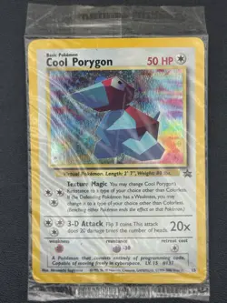 Pokemon Cool Porygon #15 SEALED Black Star Promo Holo LP WOTC 15/53 Poly Bag - Image 1