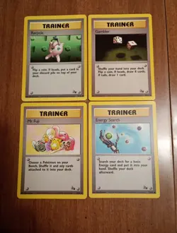 1999 Pokemon Fossil - Lot of 4 Trainer Cards - 1st Edition Trainer x4 - LP/EX - Image 1