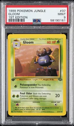 1999 POKEMON JUNGLE 1ST ED #37 GLOOM PSA 9 - Image 1
