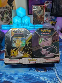 Pokemon TCG V Heroes Bundle Tins: 2-Pack of Jolteon & Espeon Brand New! 820650855658 - Image 1