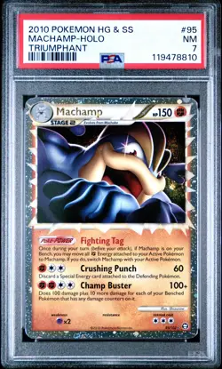 2010 POKEMON TRIUMPHANT MACHAMP PRIME #95 ULTRA RARE PSA 7 NM #119478810 - Image 1