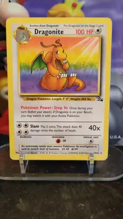 DRAGONITE Fossil Series Set POKEMON Non-Holo 1999 Trading Card 19/62 HP - Image 1