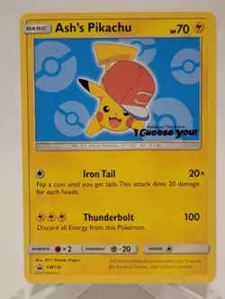 Ash's Pikachu SM114 Black Star Promo 2017 Pokemon Card TCG - Image 1