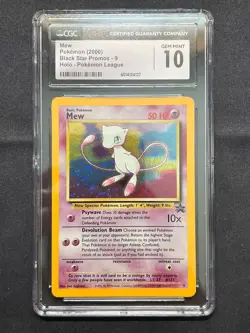 CGC 10 GEM MINT Mew 9 HOLO WOTC Black Star Promo Pokemon Card - Image 1