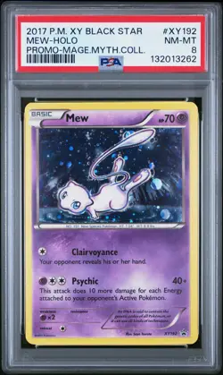 2017 POKEMON XY BLACK STAR PROMO MEW #XY192 HOLO PSA 8 NM #132013262 - Image 1