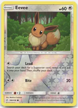 Eevee 166/236 Common Cosmic Eclipse Pokemon Reverse Holo LP - Image 1